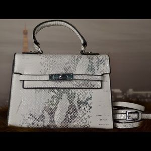 Snake skin color handbag